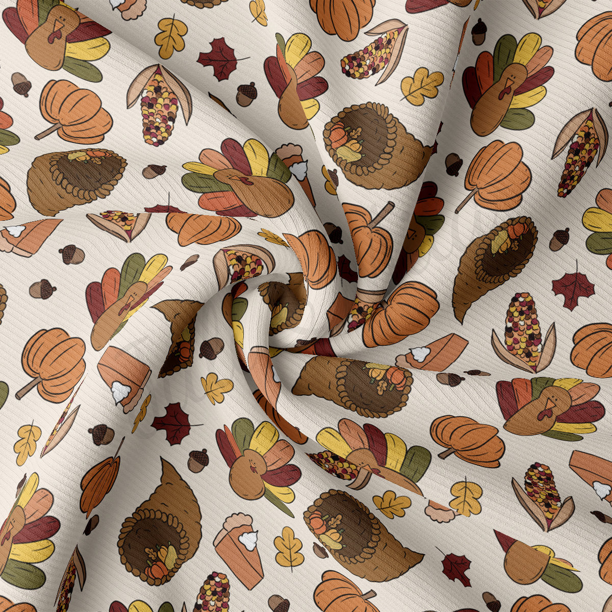 Rib Knit Fabric RBK2156 Thanksgiving