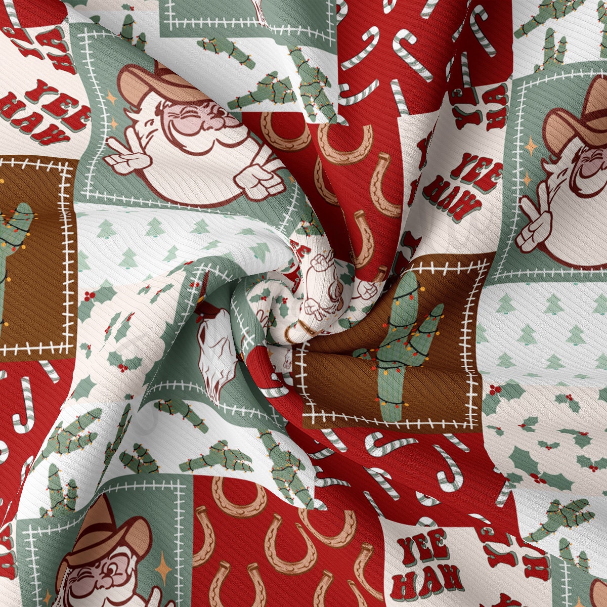 Rib Knit Fabric RBK2158 Christmas