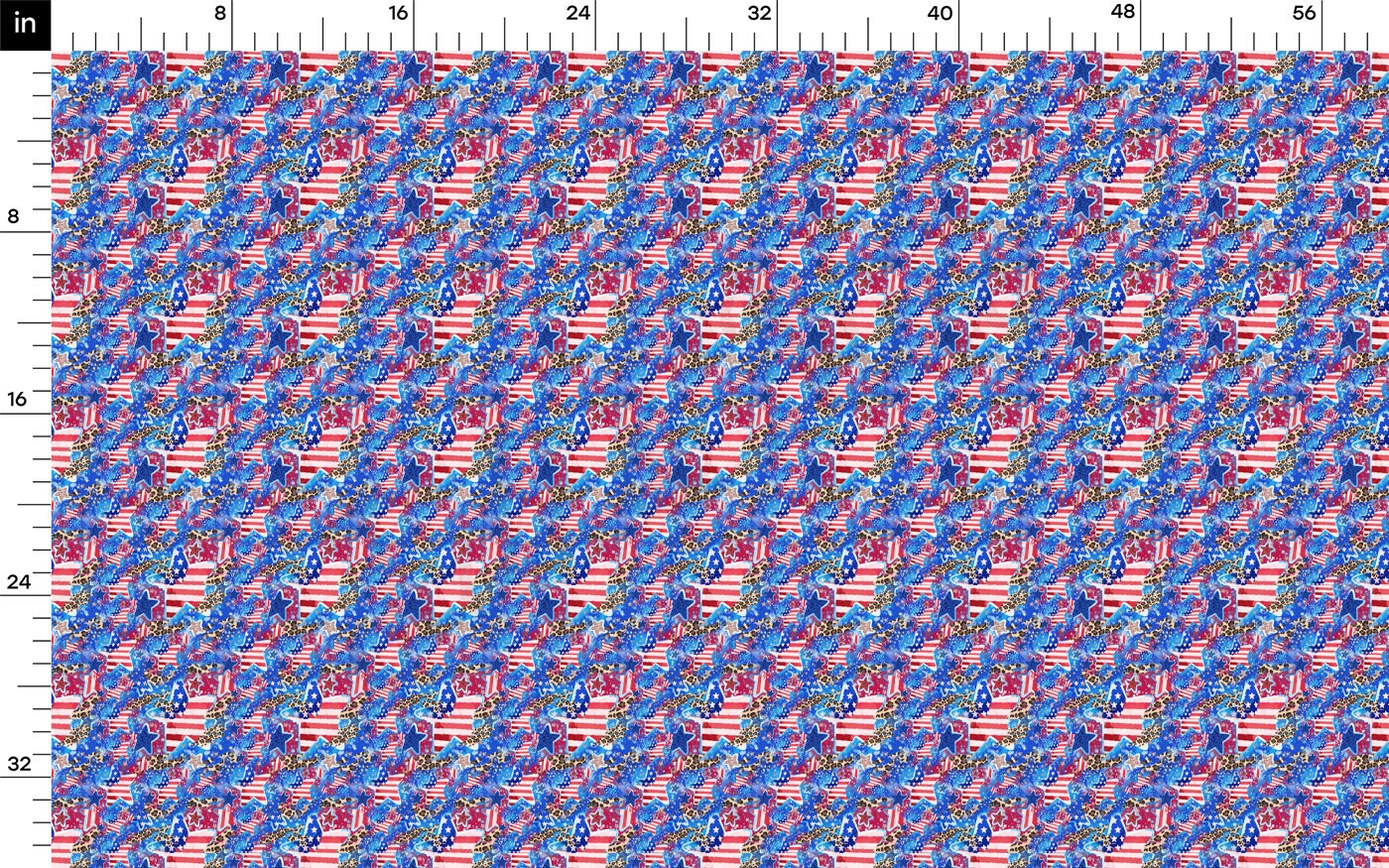 100% Cotton Fabric 4th of July Patriotic CTN2136