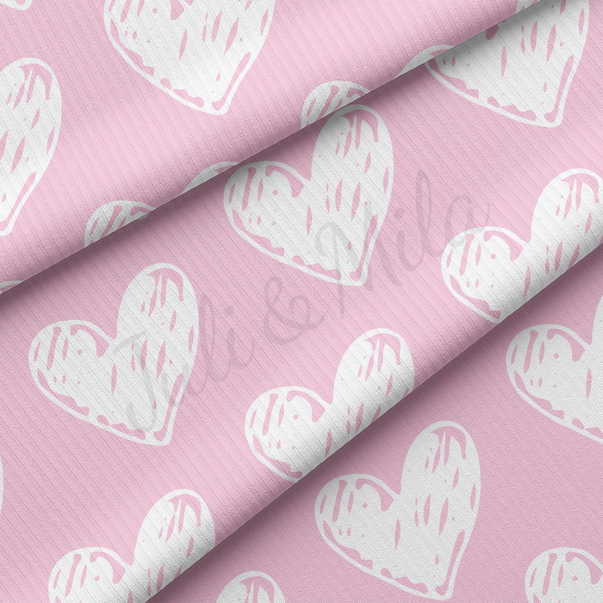 Rib Knit Fabric  RBK2219 Valentine's Day