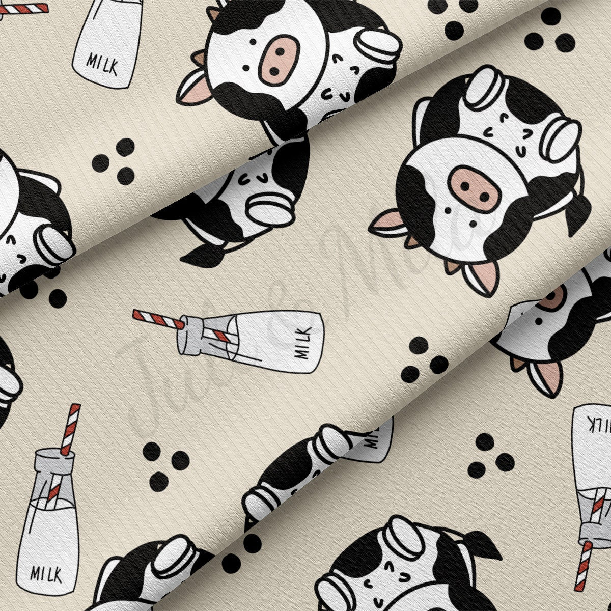 Rib Knit Fabric  RBK2108 Cow