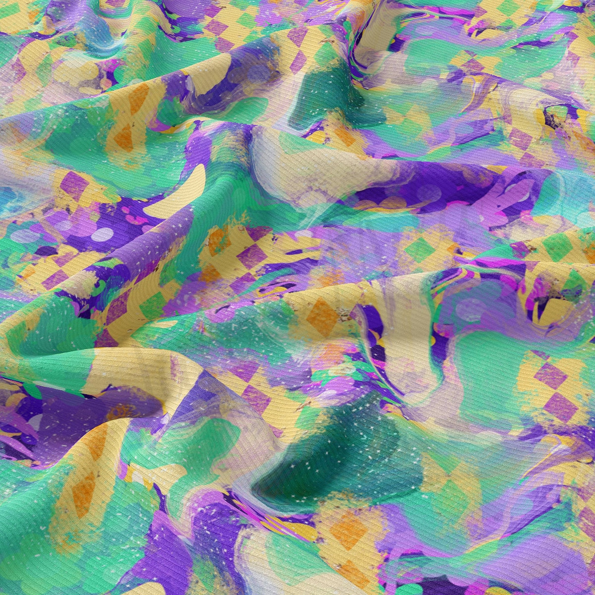 Rib Knit Fabric RBK2124 Mardi Gras