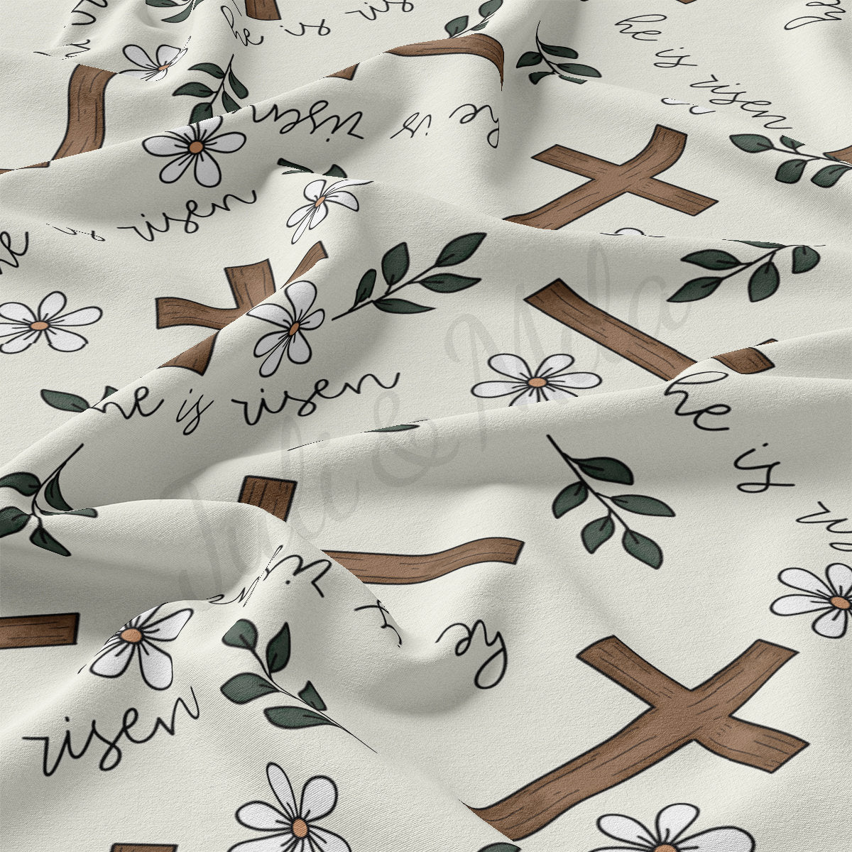 DBP Fabric Double Brushed Polyester DBP2215 He is Risen Easter