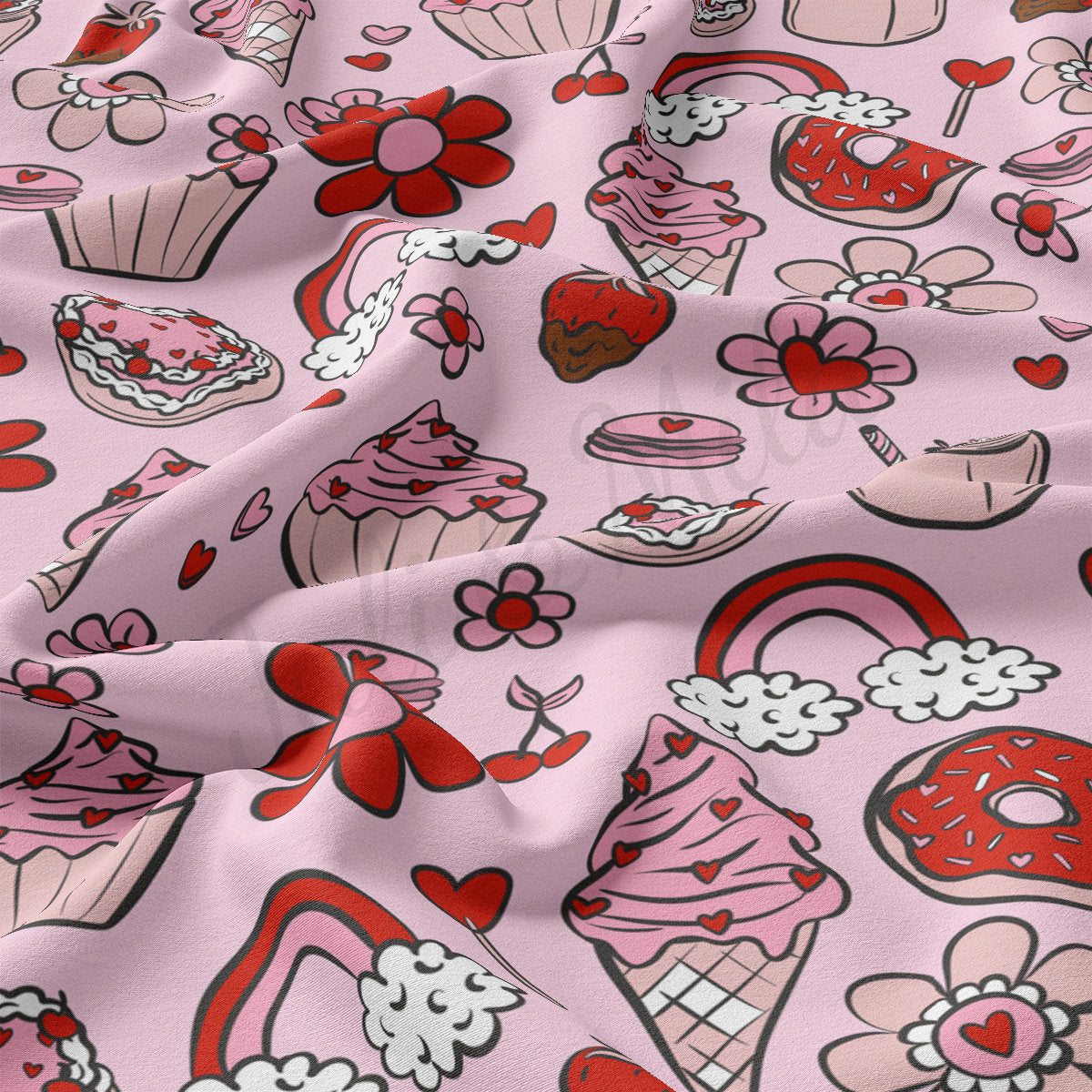 DBP Fabric Double Brushed Polyester DBP2243 Valentine's Day