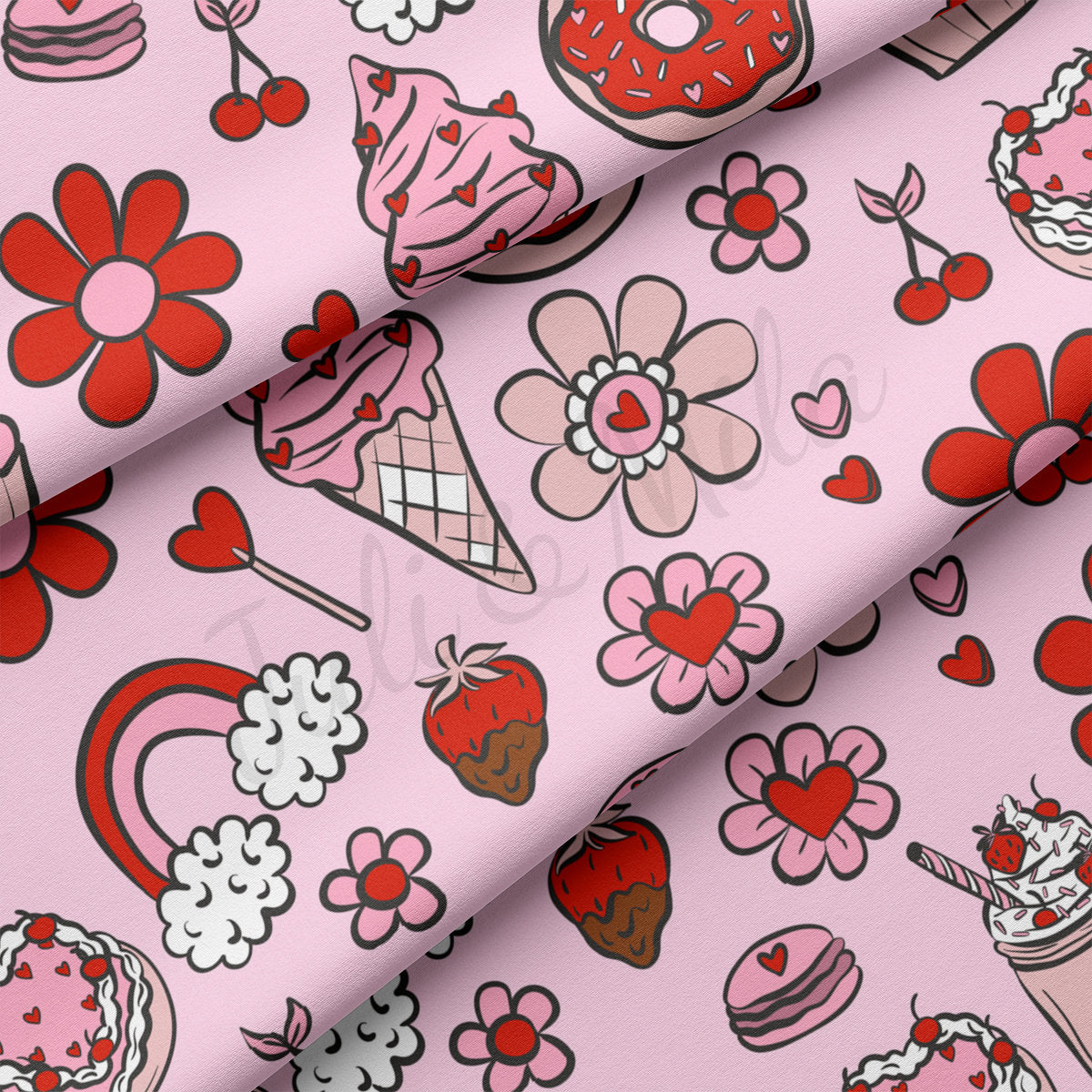 DBP Fabric Double Brushed Polyester DBP2243 Valentine's Day