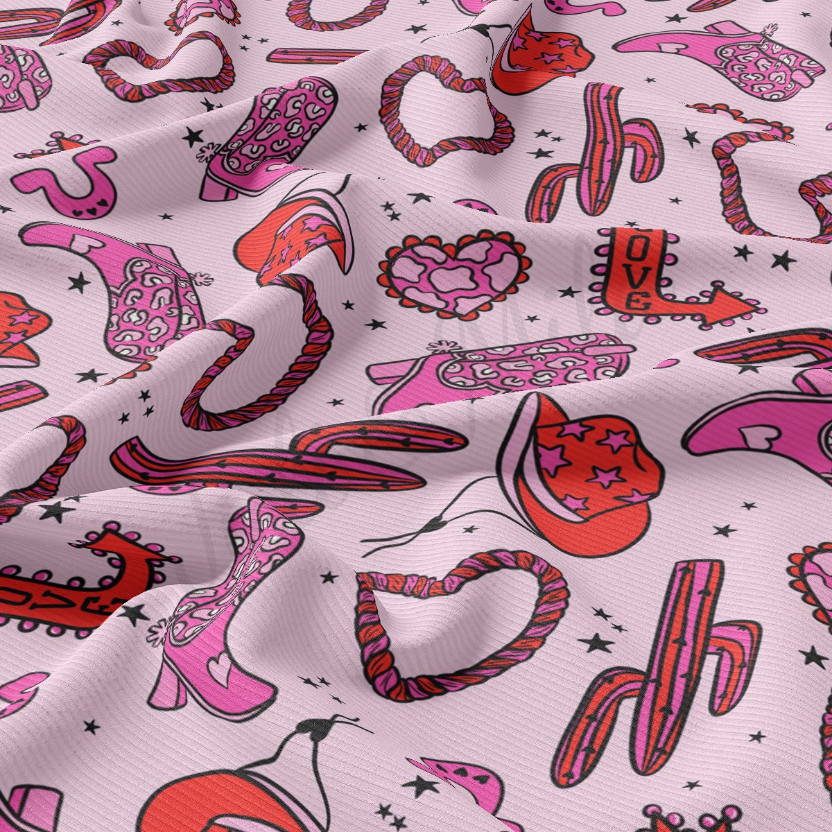 Rib Knit Fabric RBK2214 Valentine's Day