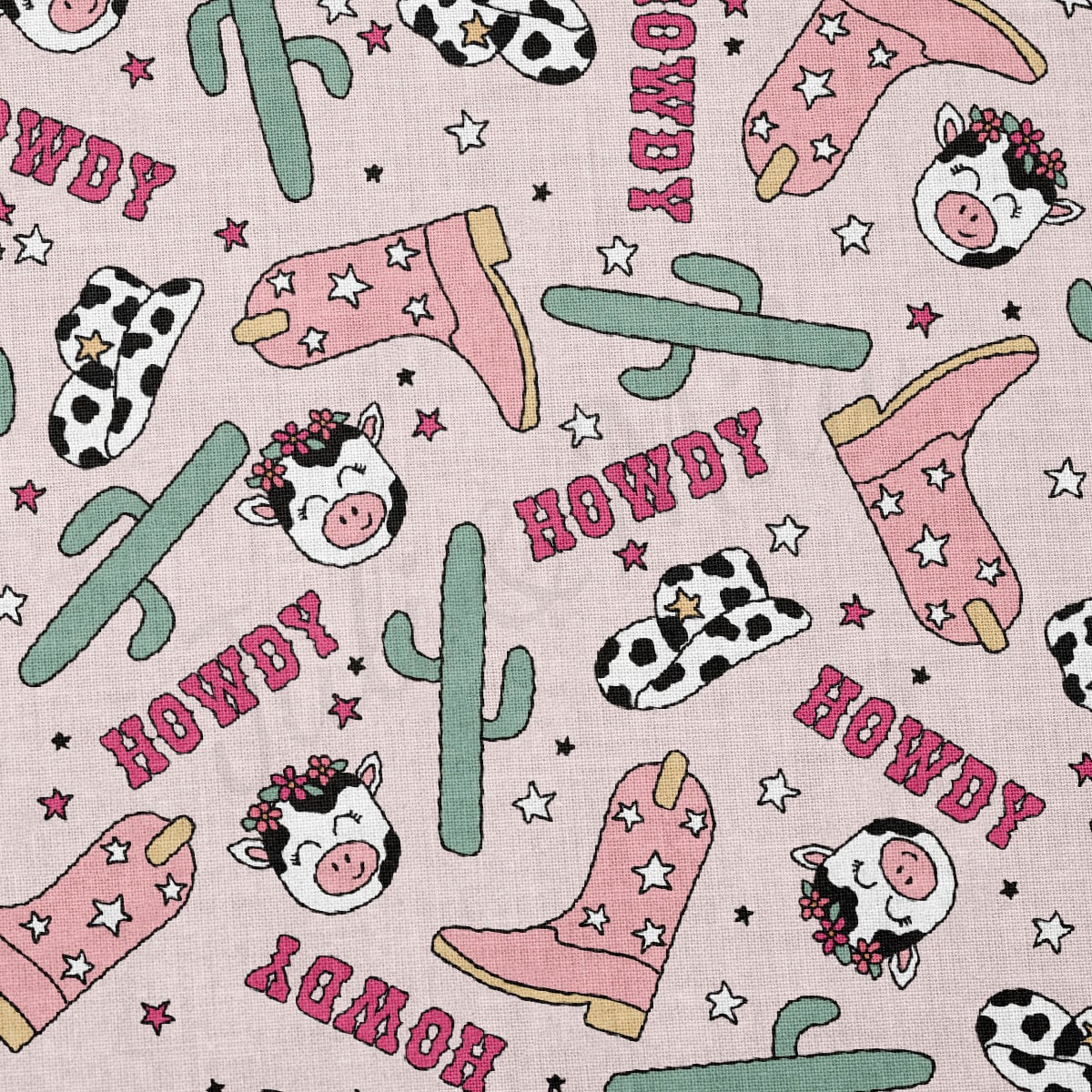 100% Cotton Fabric CTN2281 Cow Boho