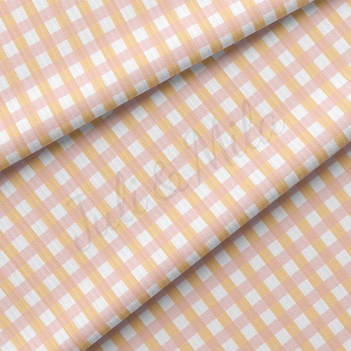 Rib Knit Fabric 1 Yard RBK2286 Gingham