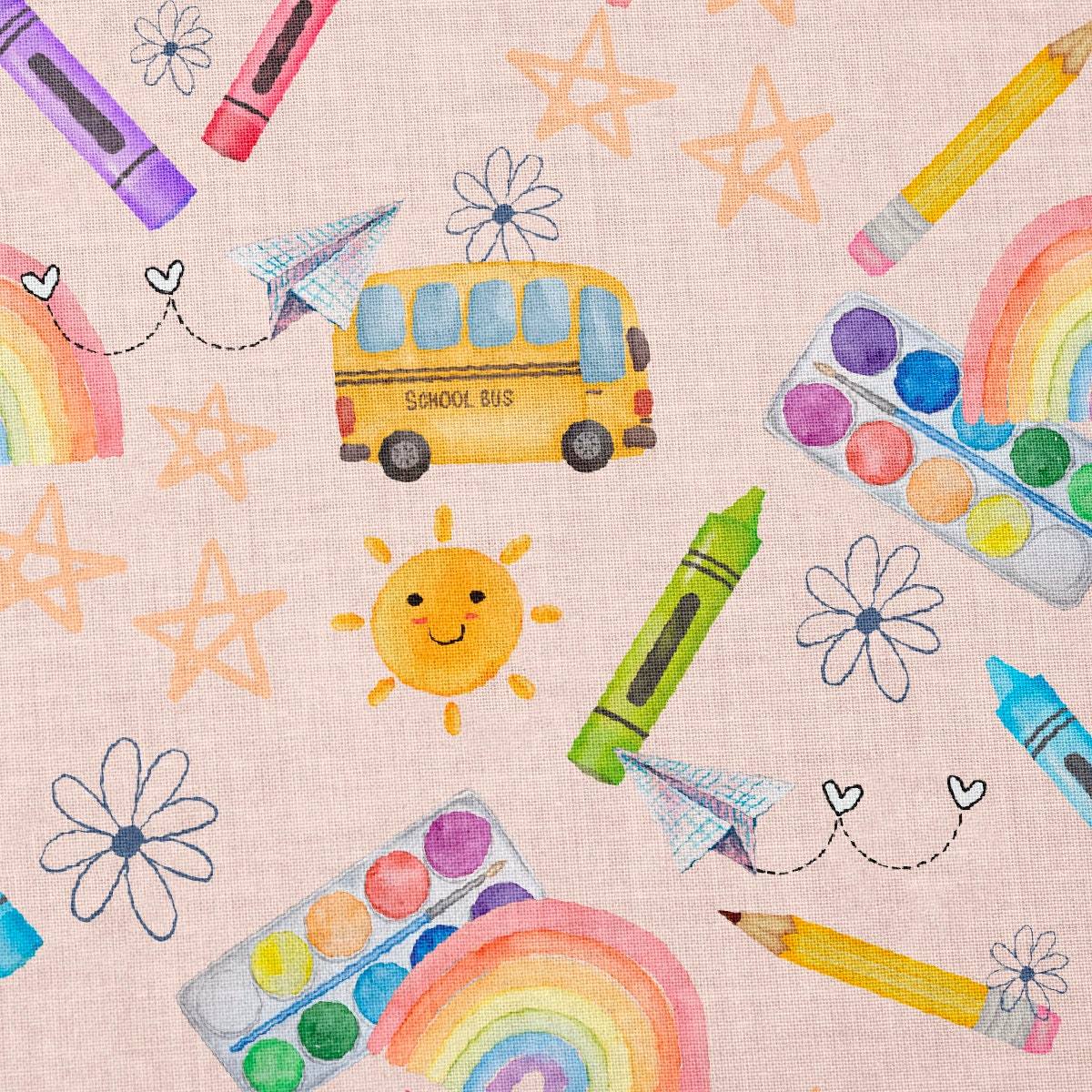 100% Cotton Fabric CTN2364 Back to School