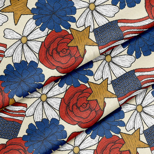 100% Cotton Fabric CTNPT53 Patriotic 4th of July