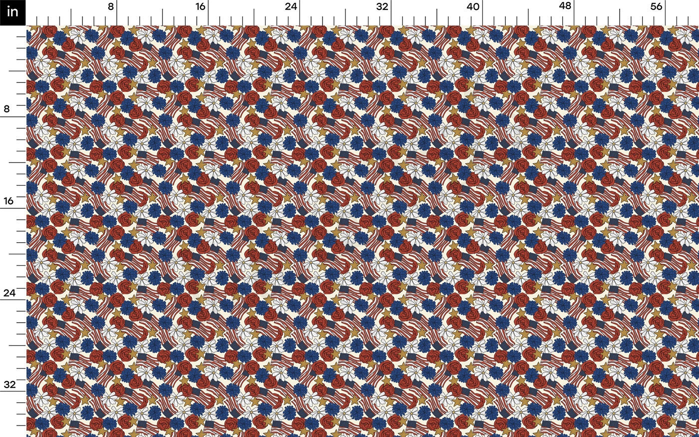 100% Cotton Fabric CTNPT53 Patriotic 4th of July