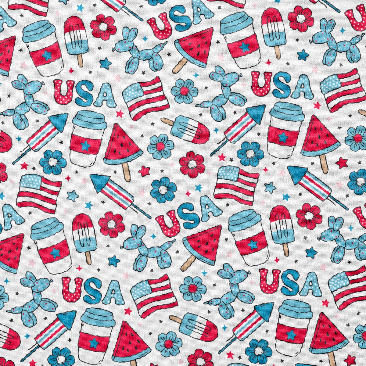 100% Cotton Fabric CTN2296 4th of July Patriotic