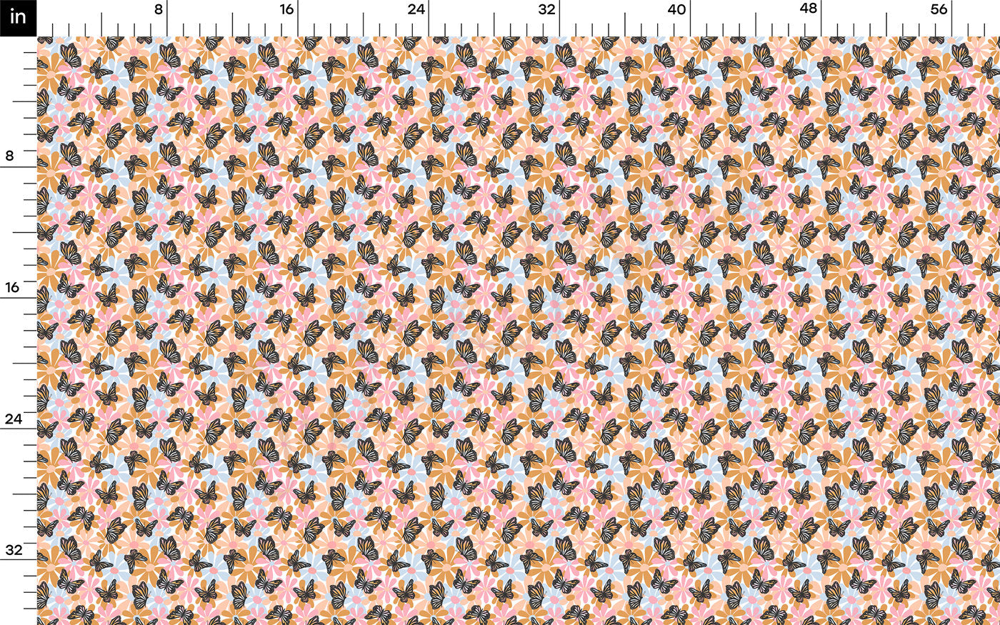 Rib Knit Fabric RBK2262 Butterflies