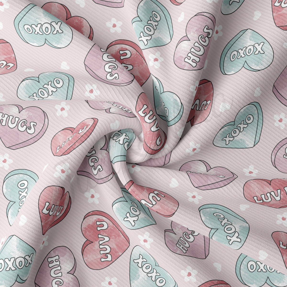 Rib Knit Fabric RBK2263 Valentine's Day