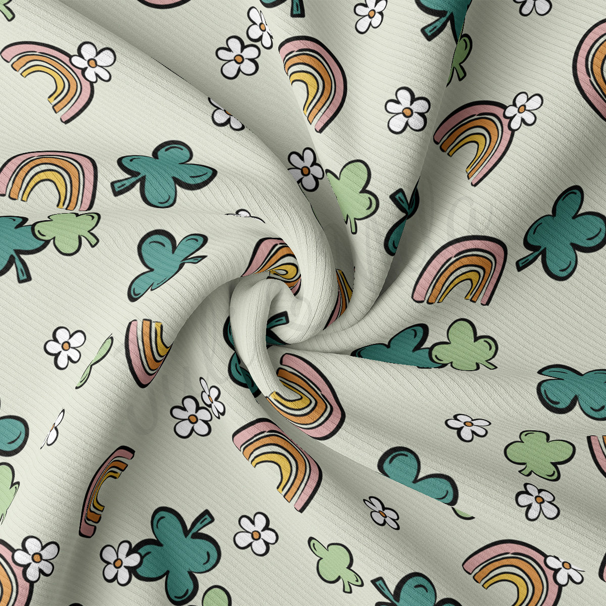 Rib Knit Fabric RBK2287 St. Patrick's Day