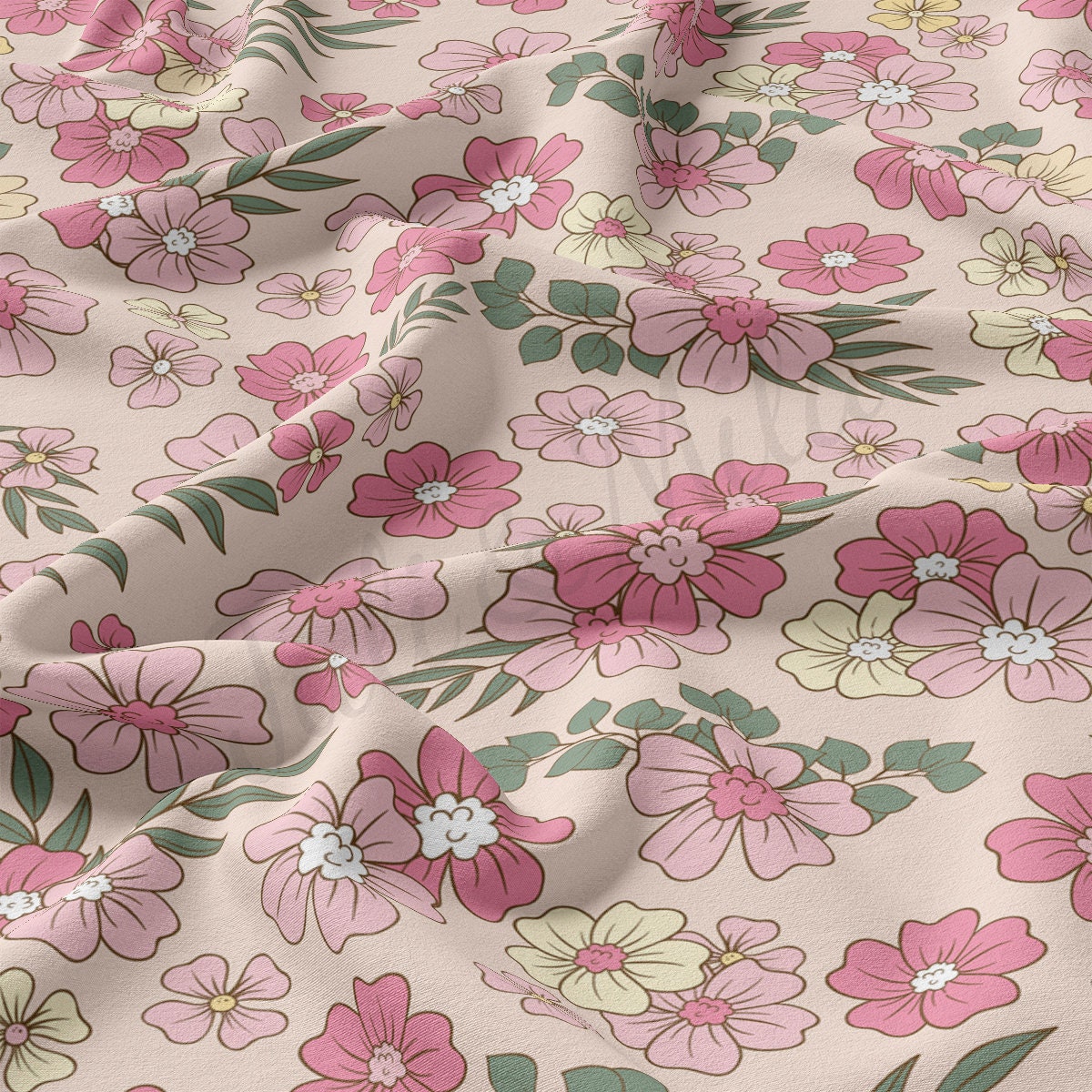 DBP Fabric Double Brushed Polyester DBP2387 Floral