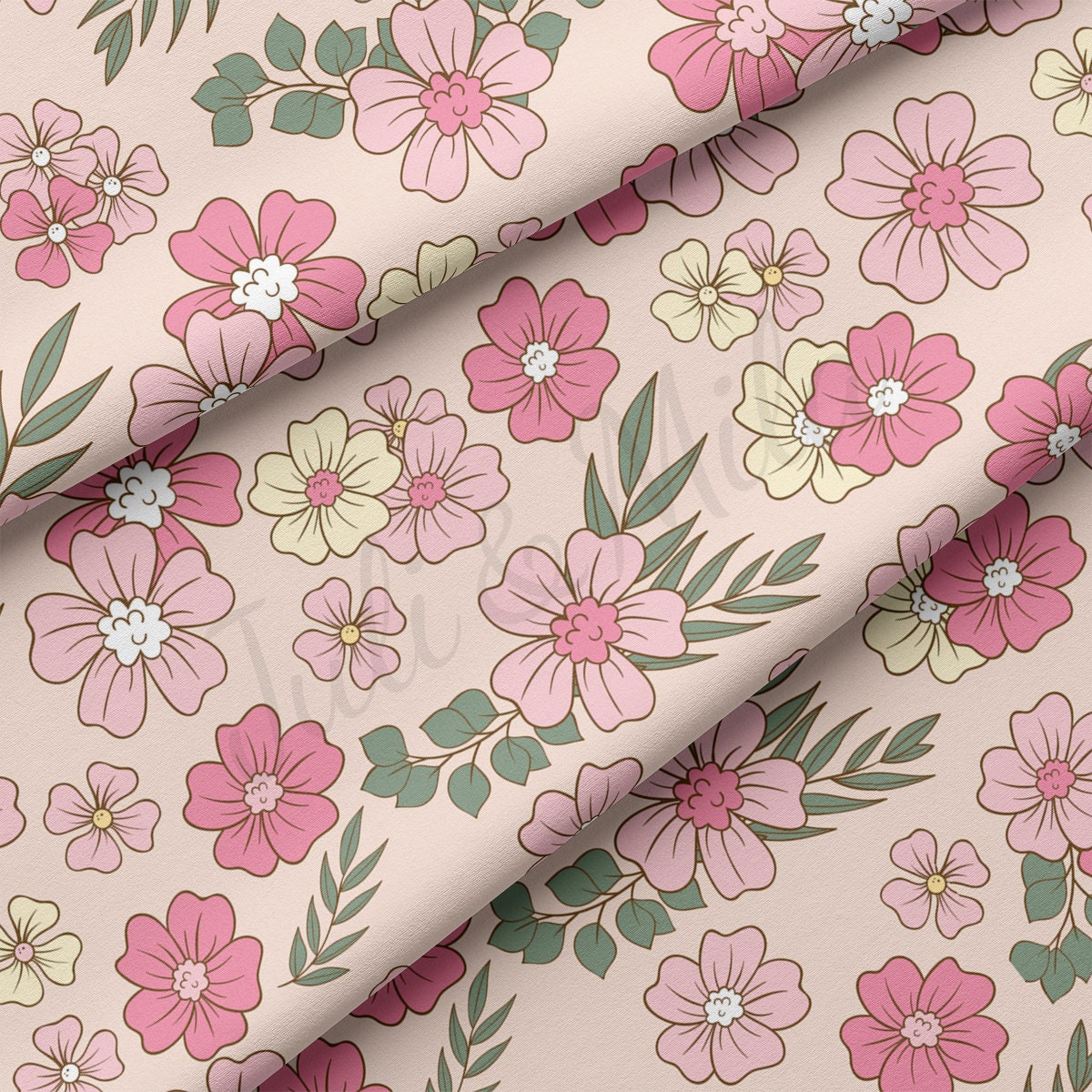 DBP Fabric Double Brushed Polyester DBP2387 Floral