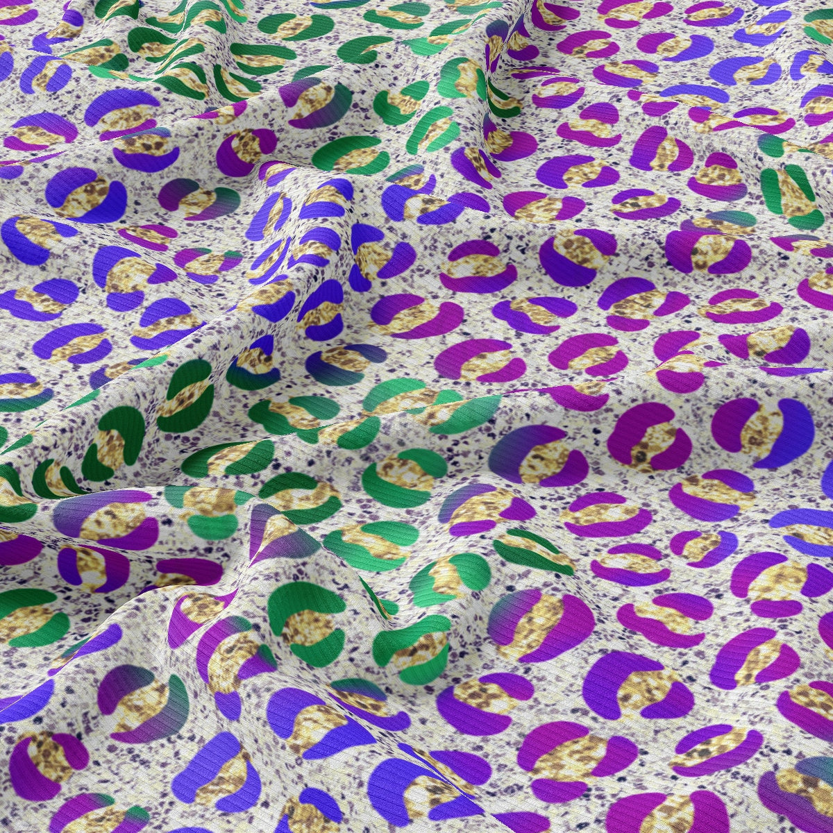 Rib Knit Fabric RBK2377 Mardi Gras