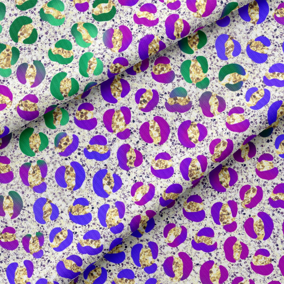 Rib Knit Fabric RBK2377 Mardi Gras