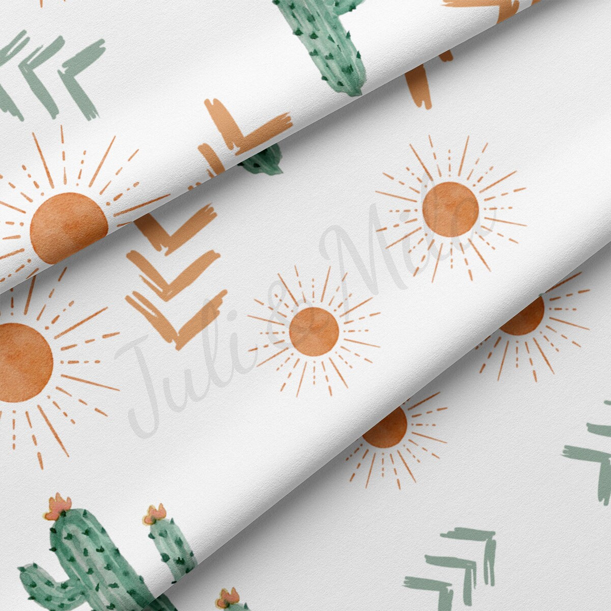 DBP Fabric Double Brushed Polyester DBP2328 Bohemian Boho Cactus