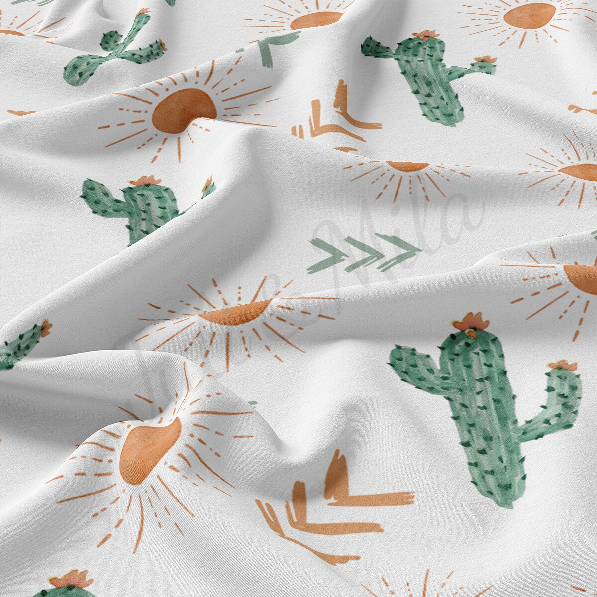 DBP Fabric Double Brushed Polyester DBP2328 Bohemian Boho Cactus