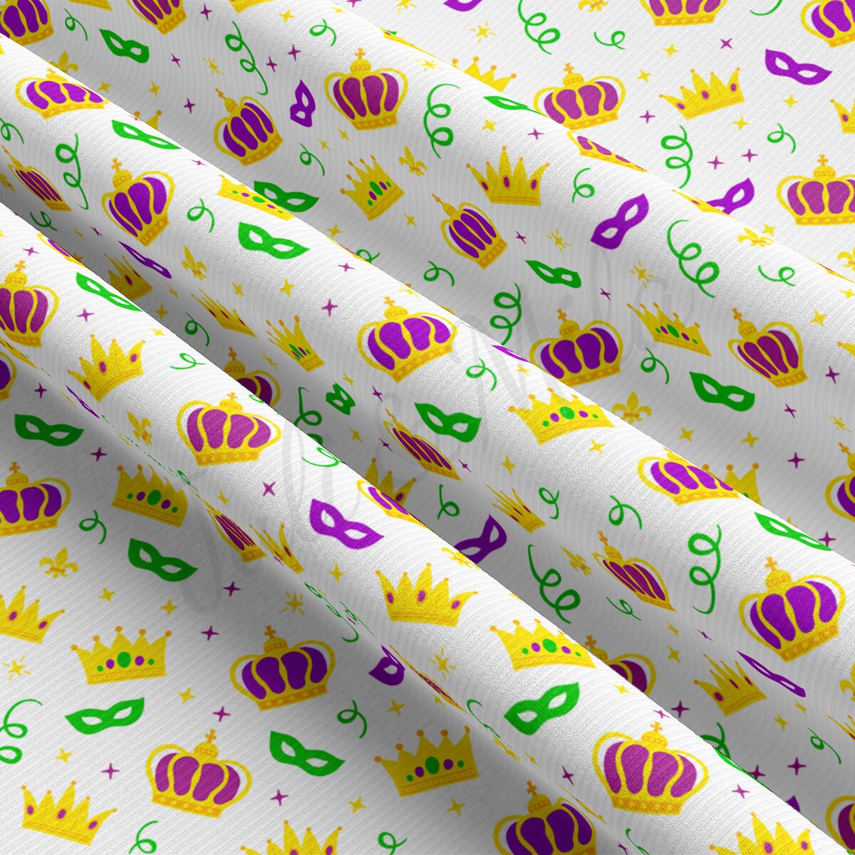 Rib Knit Fabric  RBK2347 Mardi Gras