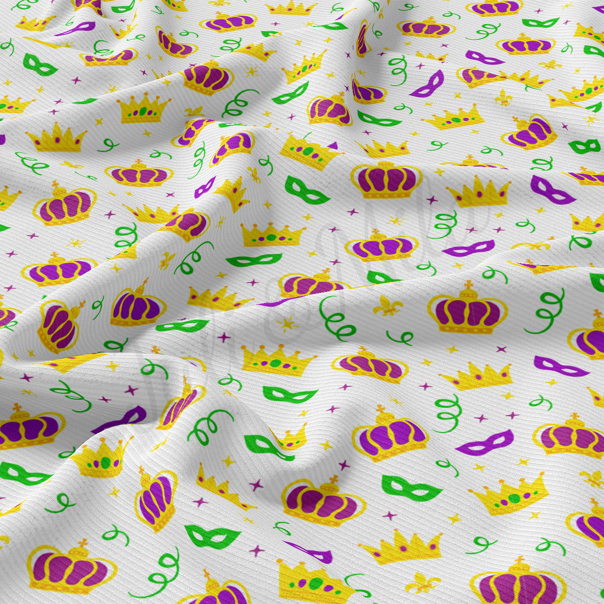 Rib Knit Fabric  RBK2347 Mardi Gras