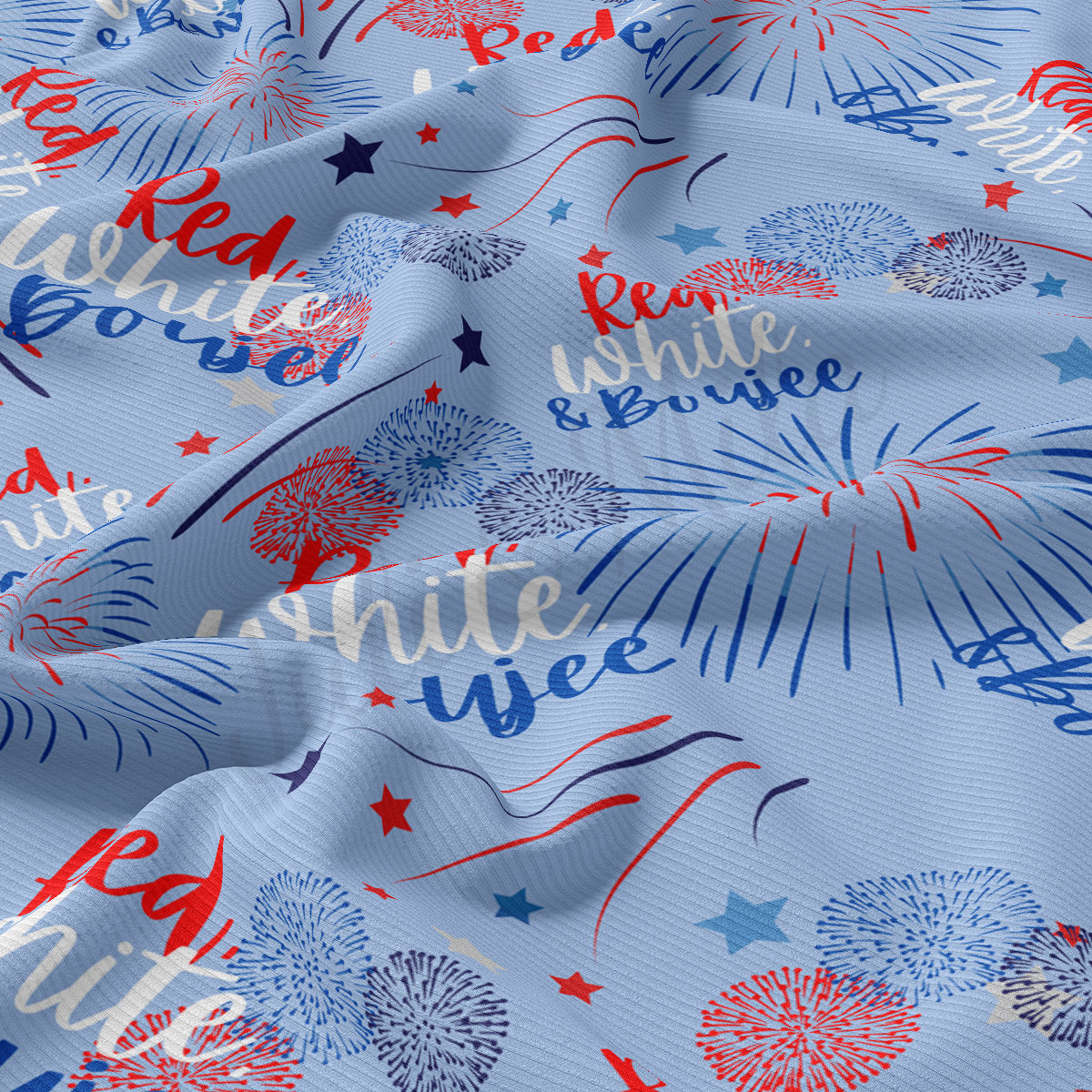 Rib Knit Fabric RBK2415 4th of July Patriotic