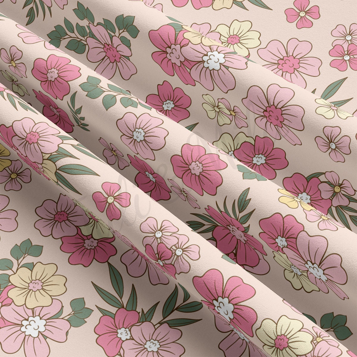 DBP Fabric Double Brushed Polyester DBP2387 Floral