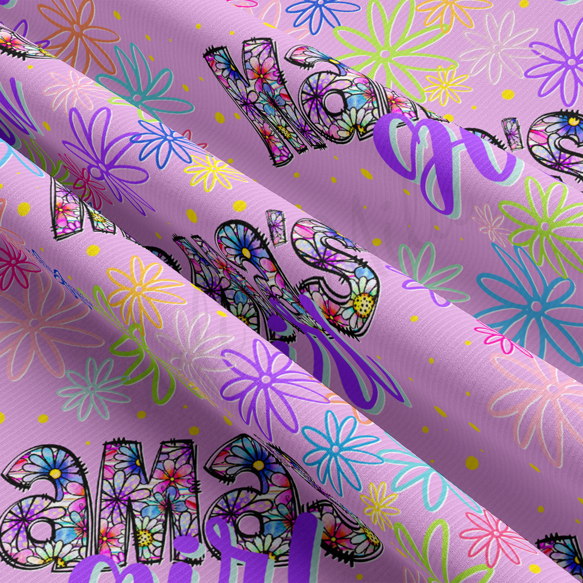 Rib Knit Fabric RBK2497 Mama's Girl