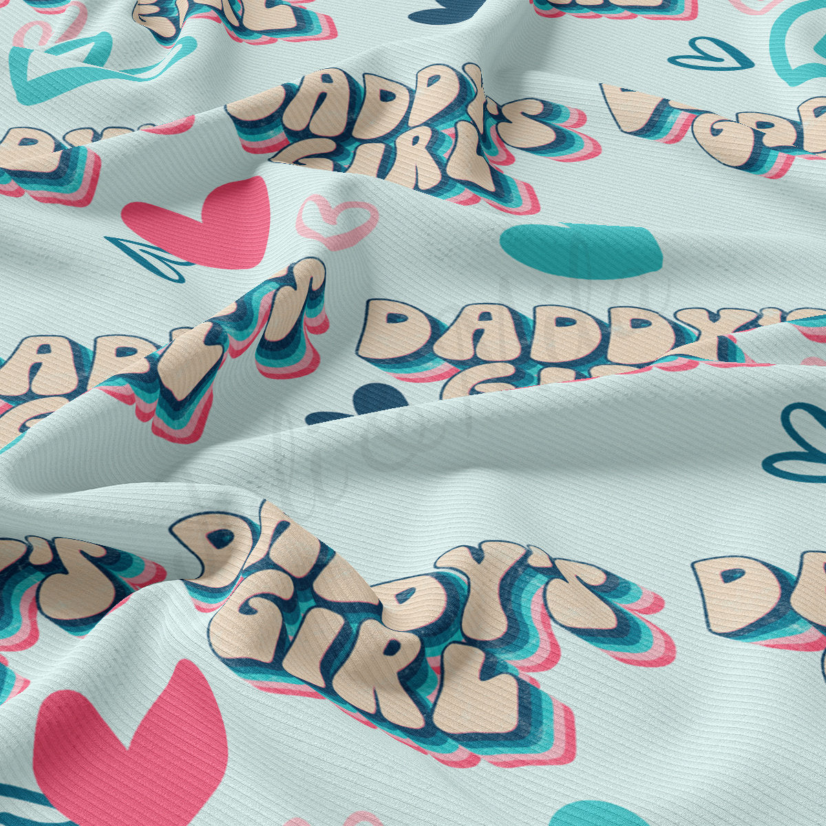 Rib Knit Fabric RBK2499 Daddy's Girl