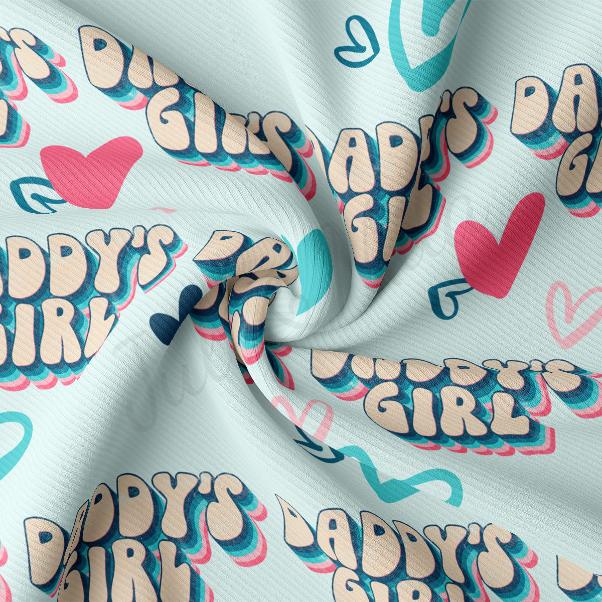Rib Knit Fabric RBK2499 Daddy's Girl