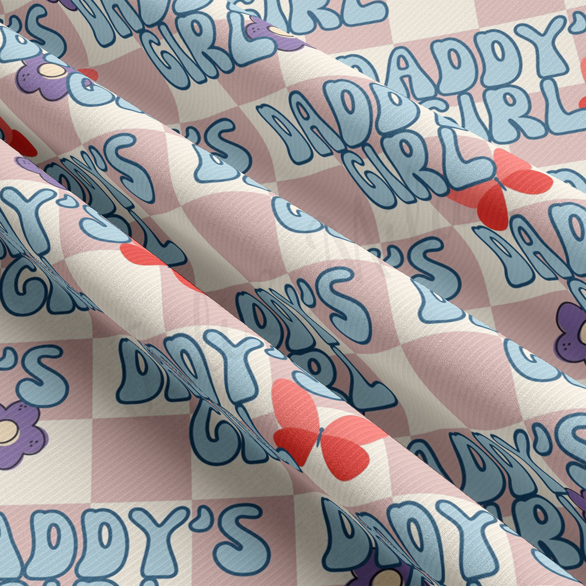 Rib Knit Fabric RBK2517 Daddy's Girl