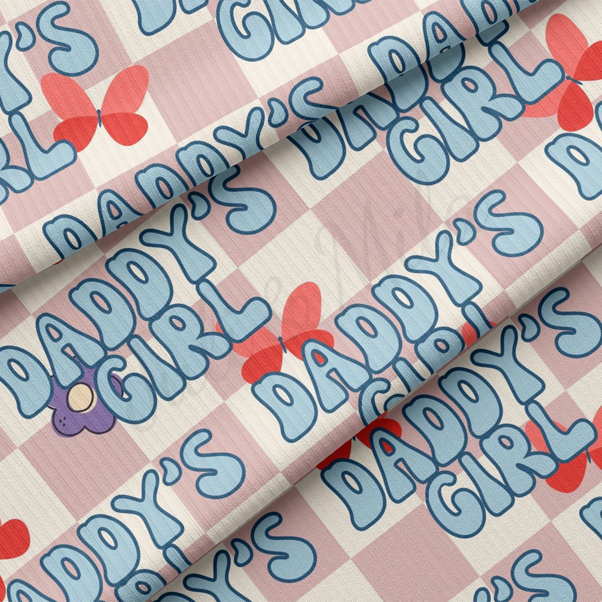 Rib Knit Fabric RBK2517 Daddy's Girl
