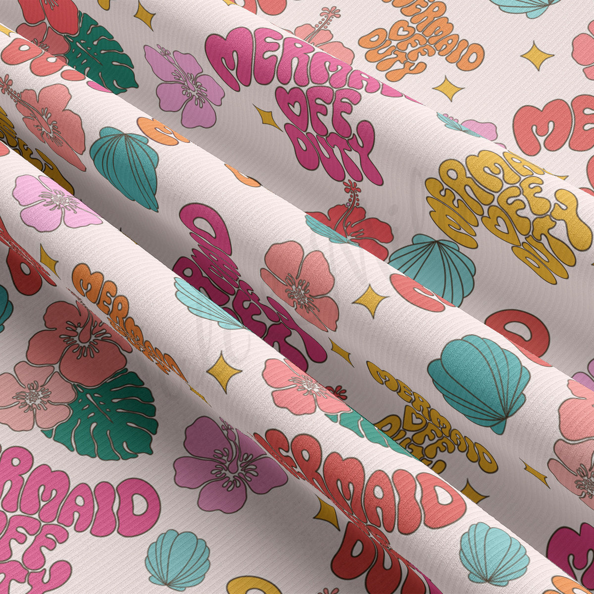 Rib Knit Fabric RBK2521 Mermaid off Duty