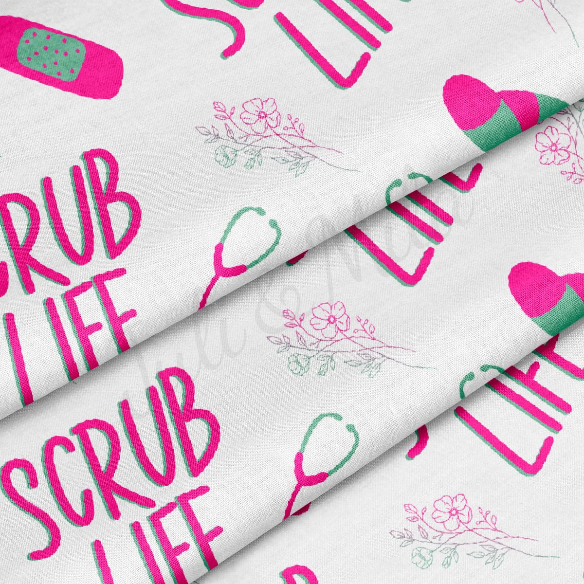 100% Cotton Fabric CTN2577 Scuba Life Nurse