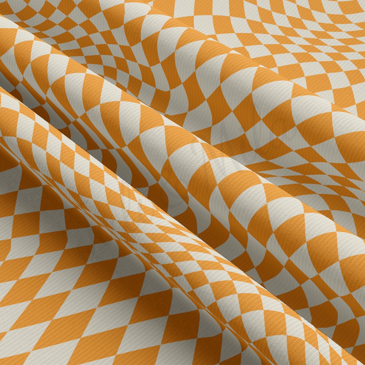 Rib Knit Fabric RBK2534 Wavy Check