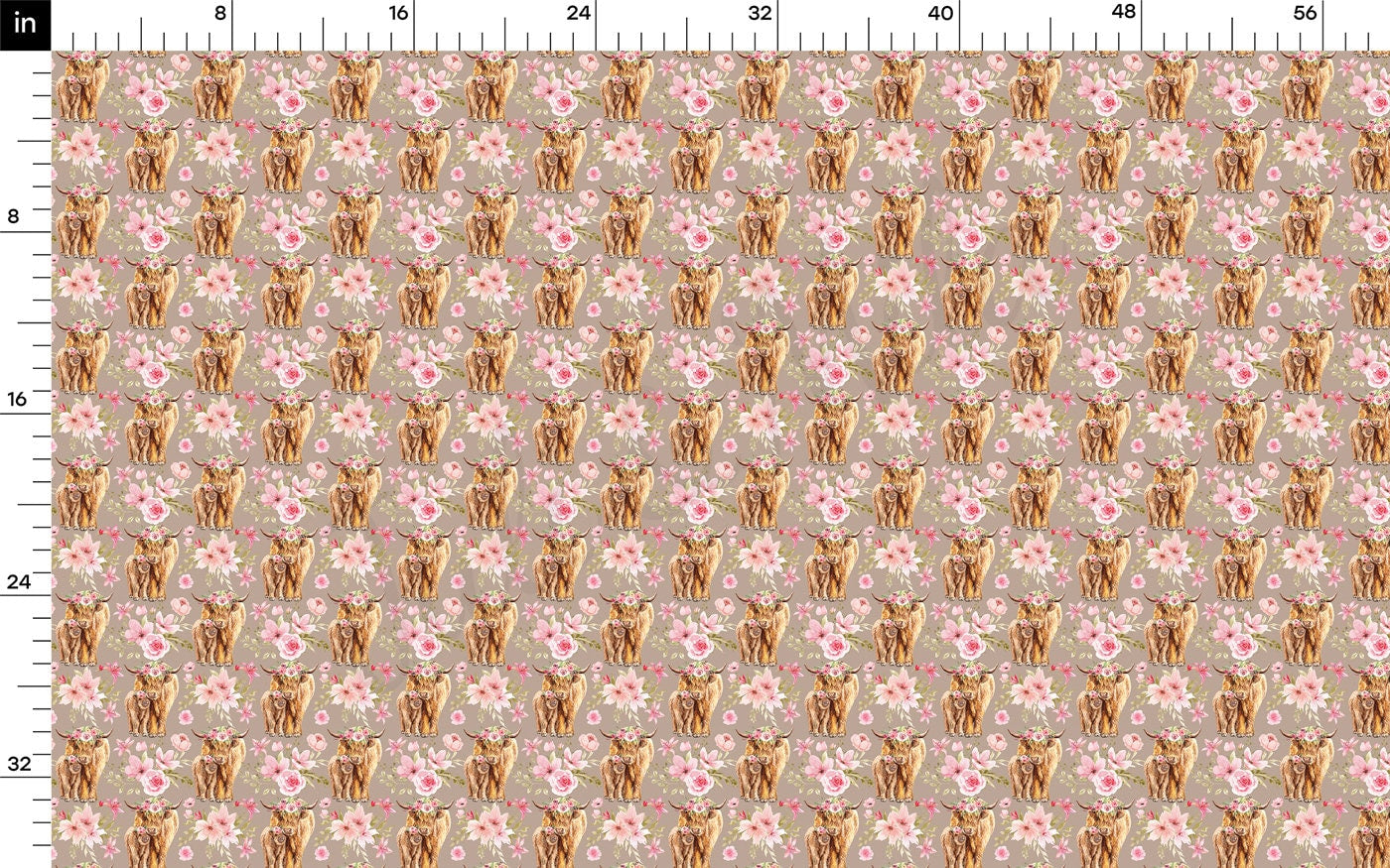 Rib Knit Fabric RBK2569 Highland Cow