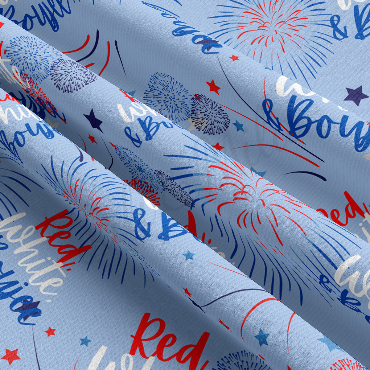 Rib Knit Fabric RBK2415 4th of July Patriotic