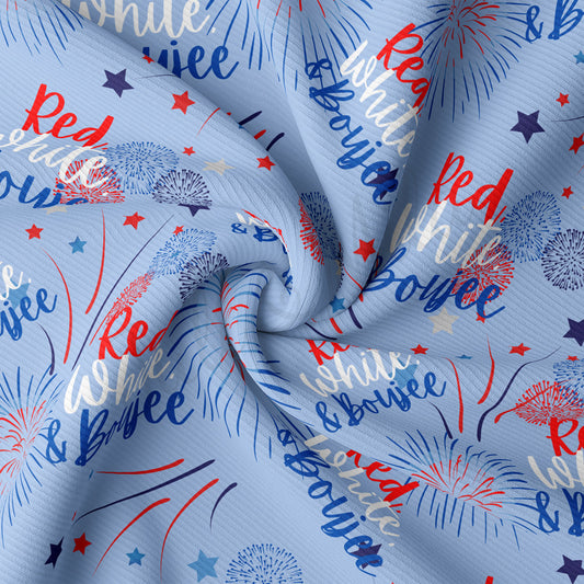 Rib Knit Fabric RBK2415 4th of July Patriotic