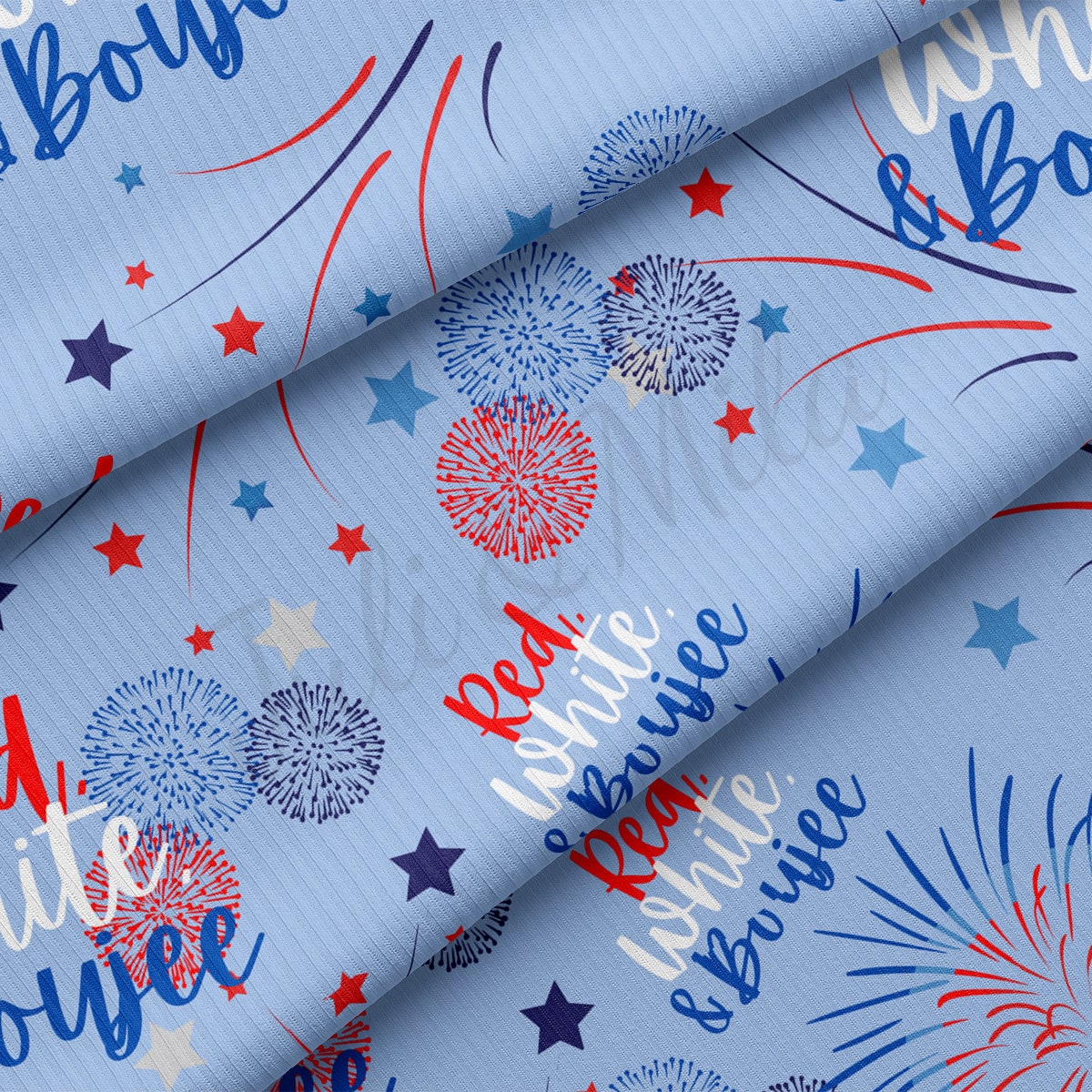 Rib Knit Fabric RBK2415 4th of July Patriotic