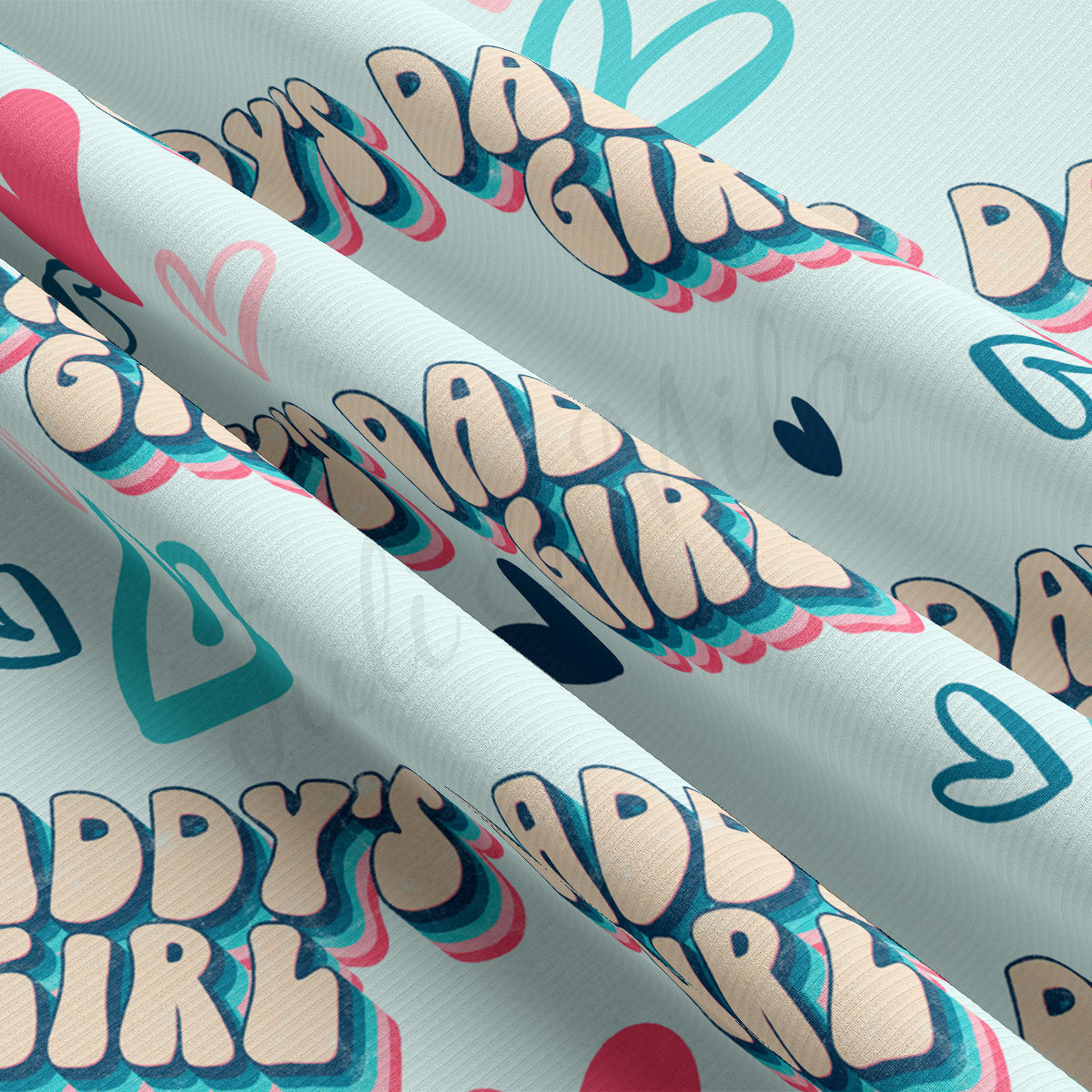 Rib Knit Fabric RBK2499 Daddy's Girl