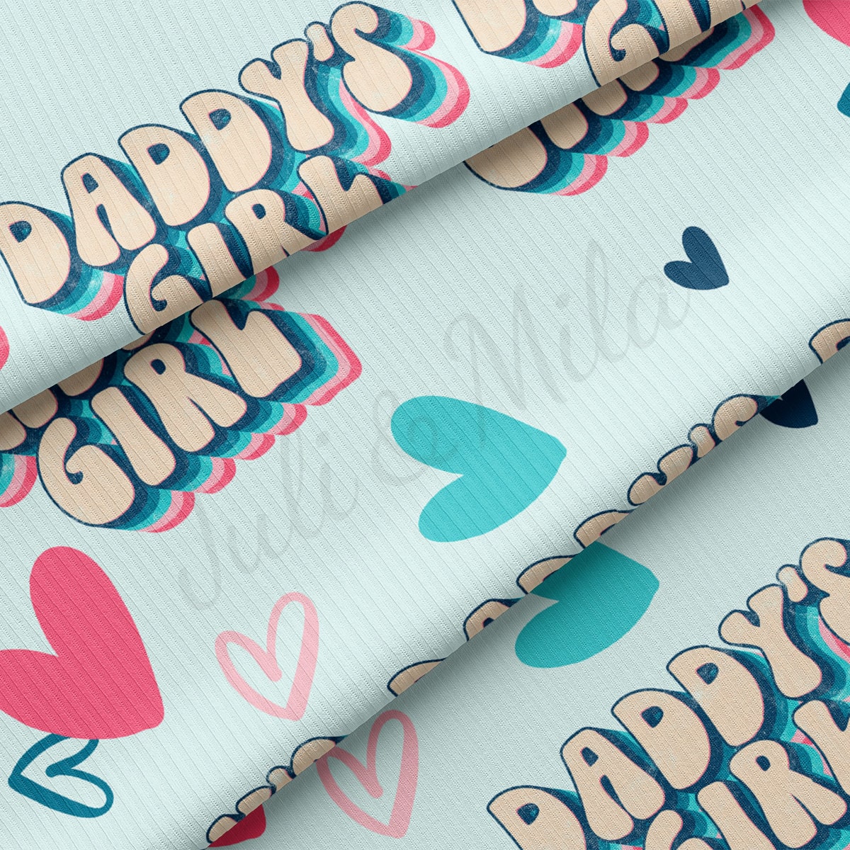 Rib Knit Fabric RBK2499 Daddy's Girl