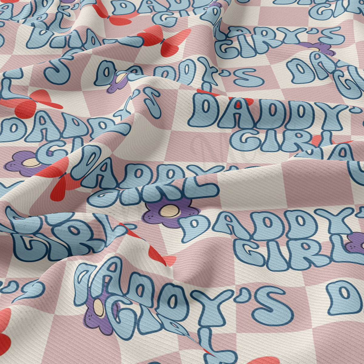 Rib Knit Fabric RBK2517 Daddy's Girl