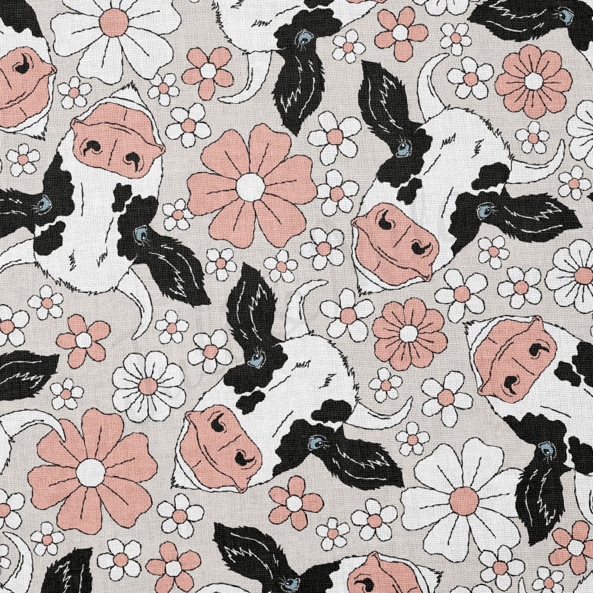 100% Cotton Fabric  CTN2600 Boho Cow