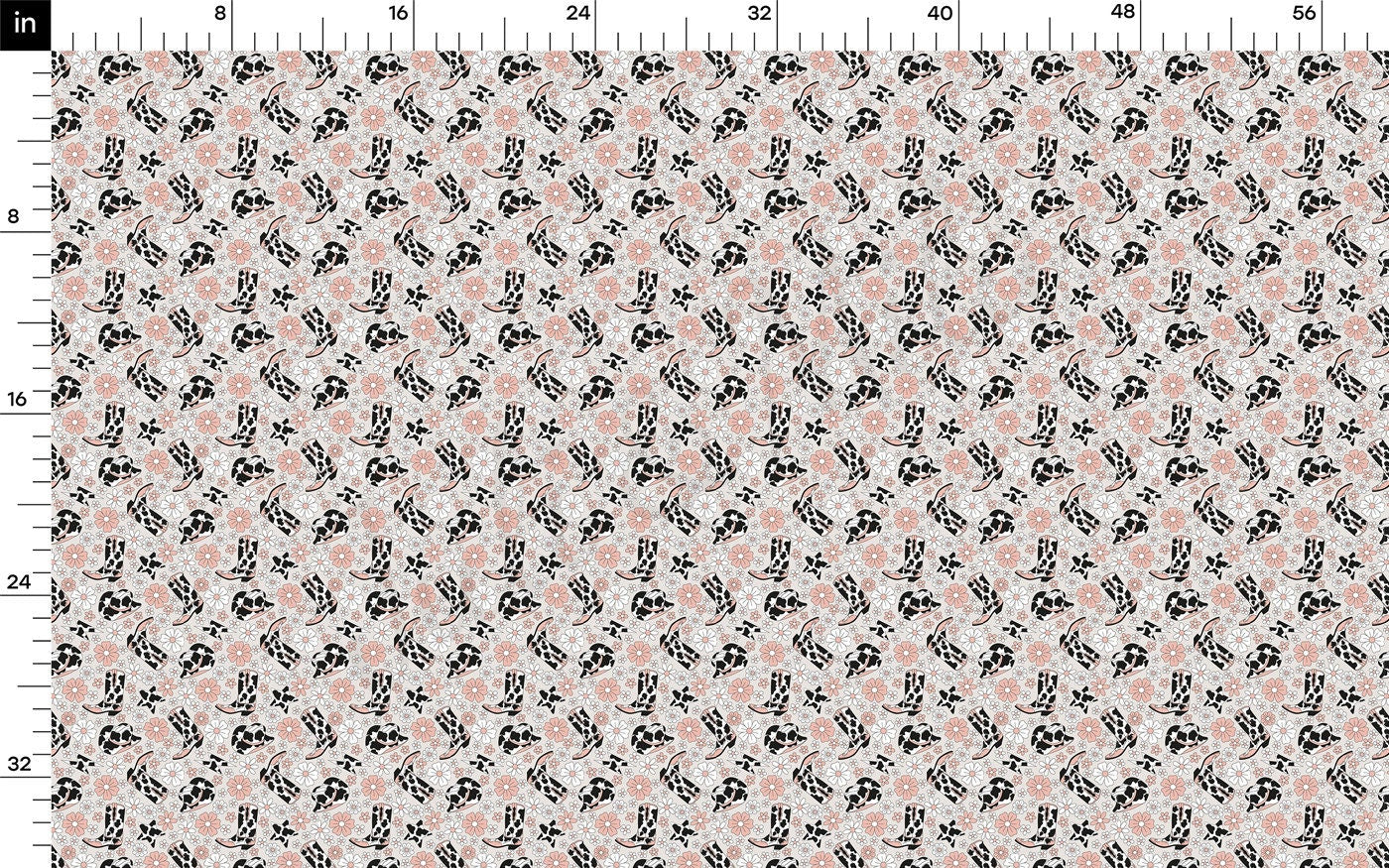 100% Cotton Fabric CTN2602 Boho Cow