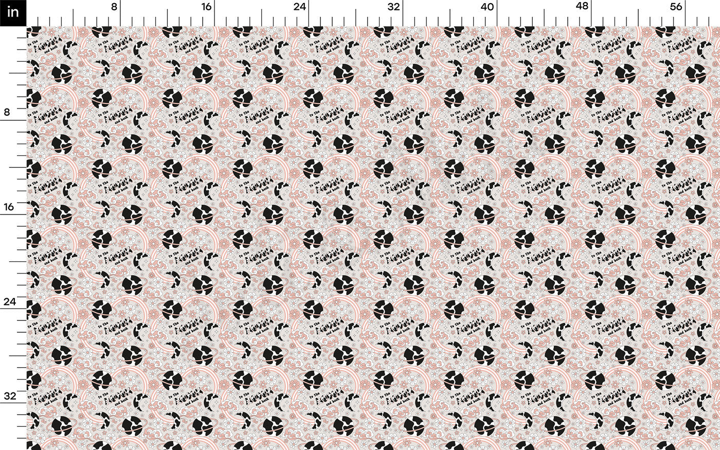 100% Cotton Fabric  CTN2606 Boho Cow