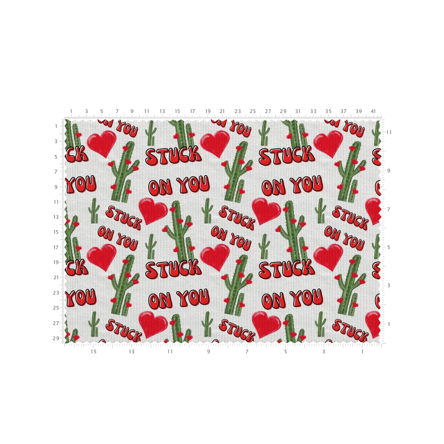 Rib Knit Fabric RBK2632 Valentine's Day Stuck on You
