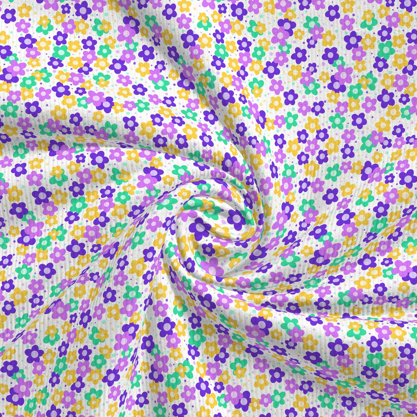 Rib Knit Fabric RBK2651 Mardi Gras