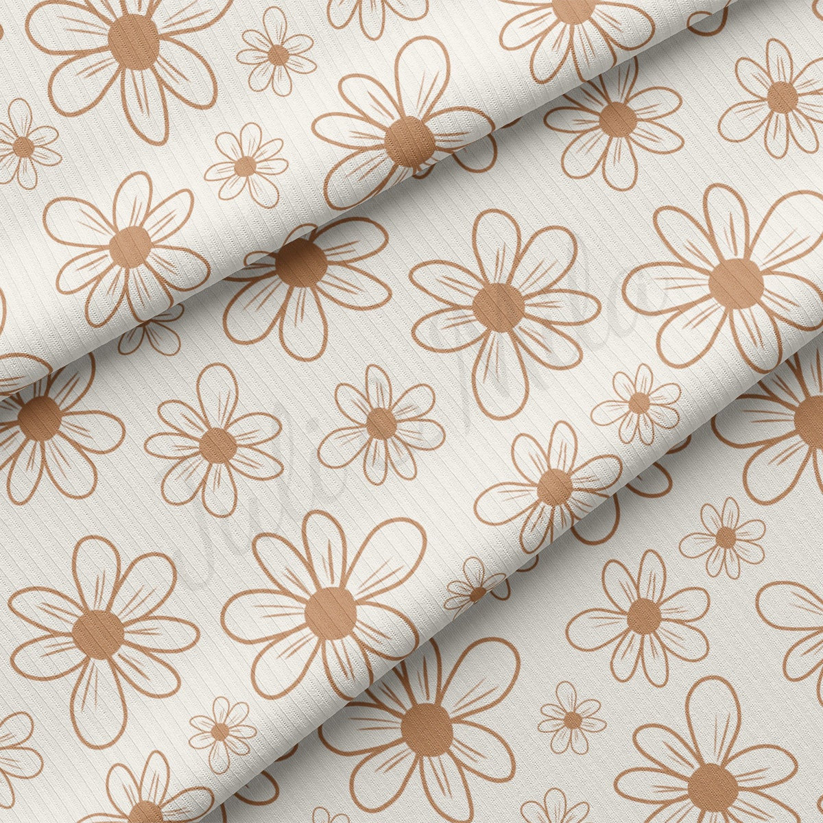 Rib Knit Fabric RBK2561 Floral